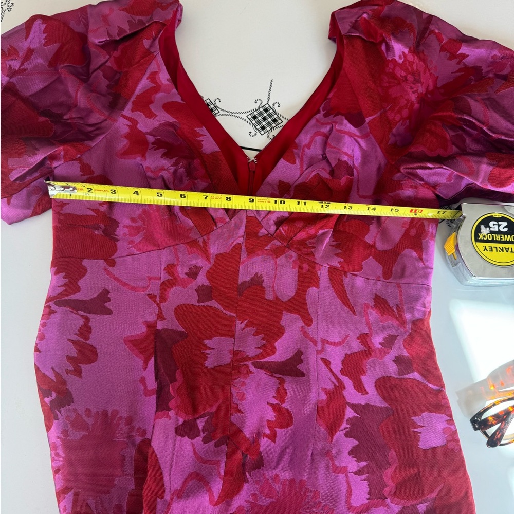 Aidan Mattox Red and Pink maxi Dress - Picture 7 of 10